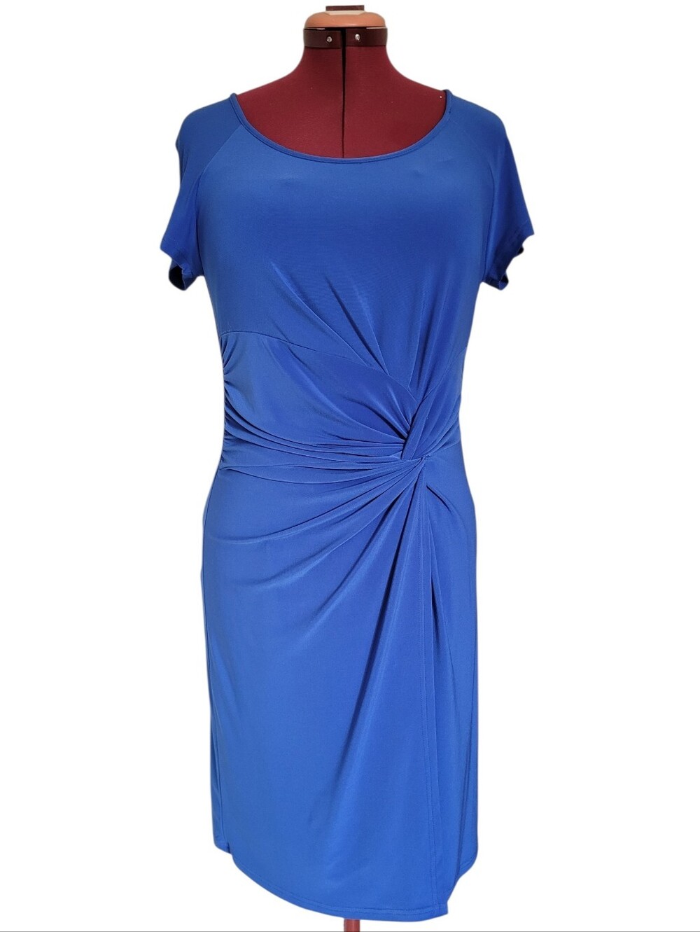 Joseph Ribkoff Cobalt Blue Twist-Waist Midi Dress Wedding Guest Cocktail